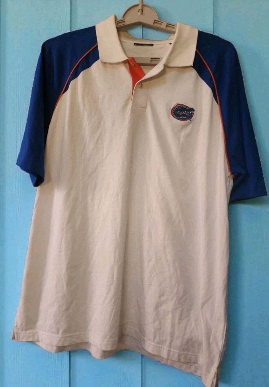 Florida Gators College Classics Polo Shirt Mens XL Orange Blue White Nice D25